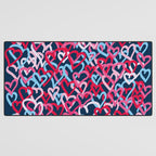 Colorful  Hearts - Graffiti Style Desk Mat Gallery Image 3