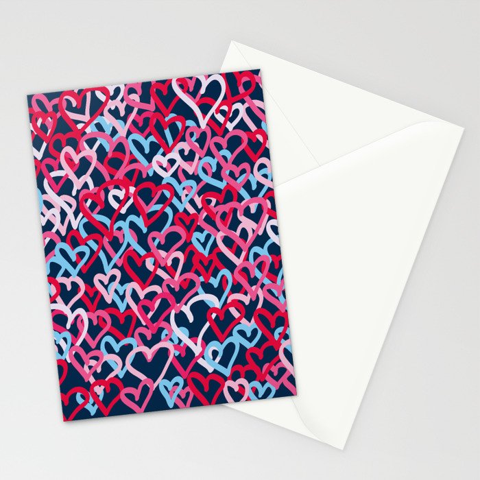 Colorful  Hearts - Graffiti Style Stationery Card Gallery Image 2