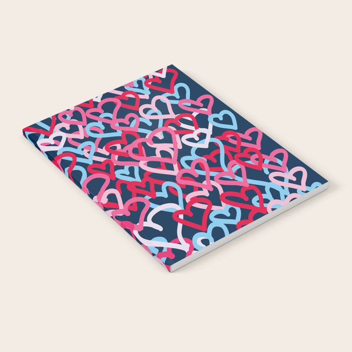 Colorful  Hearts - Graffiti Style Notebook Gallery Image 1