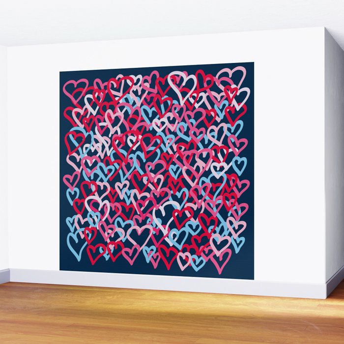 Colorful  Hearts - Graffiti Style Wall Mural Gallery Image 2