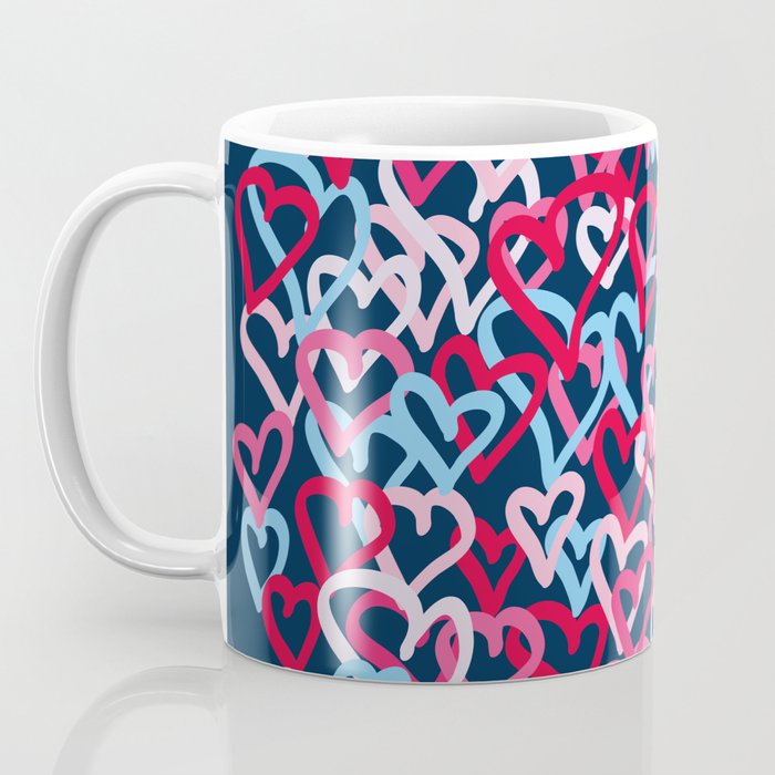 Colorful  Hearts - Graffiti Style Coffee Mug Gallery Image 3