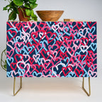 Colorful  Hearts - Graffiti Style Credenza Gallery Image 1