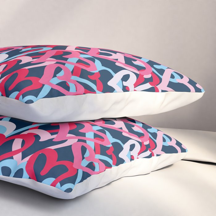 Colorful  Hearts - Graffiti Style Pillow Sham Gallery Image 3