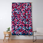 Colorful  Hearts - Graffiti Style Window Curtain Gallery Image 5