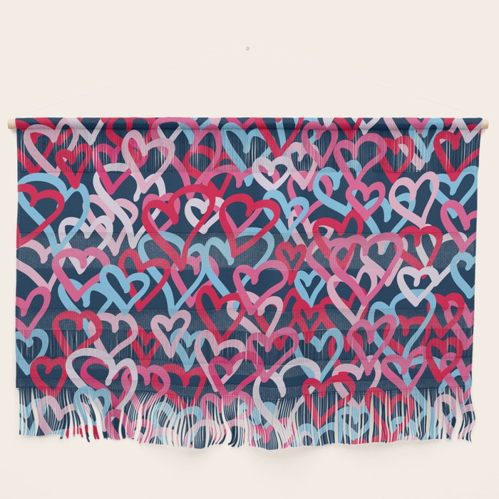Colorful  Hearts - Graffiti Style Wall Hanging Gallery Image 1