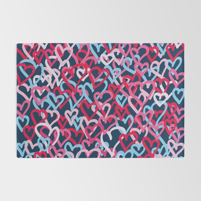Colorful  Hearts - Graffiti Style Rug Gallery Image 2