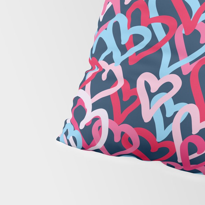 Colorful  Hearts - Graffiti Style Pillow Sham Gallery Image 4