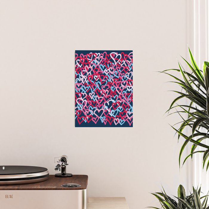 Colorful  Hearts - Graffiti Style Poster Gallery Image 2