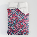 Colorful  Hearts - Graffiti Style Duvet Cover Gallery Image 6