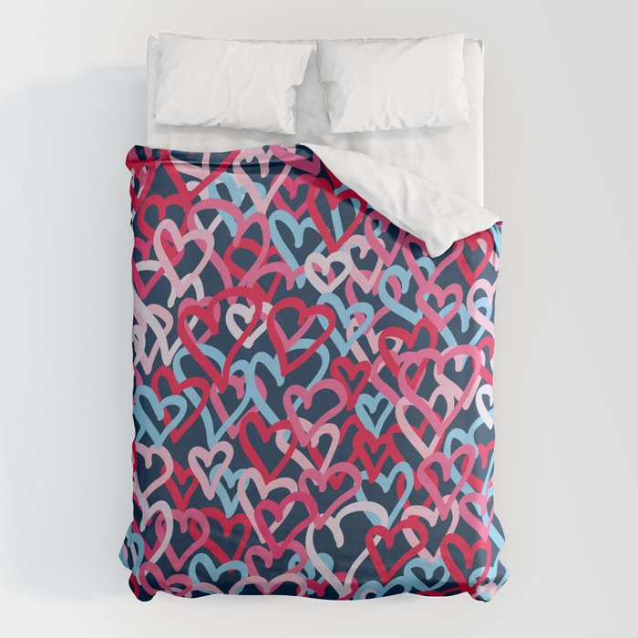 Colorful  Hearts - Graffiti Style Duvet Cover Gallery Image 6