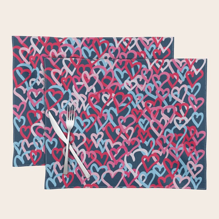 Colorful  Hearts - Graffiti Style Placemat Gallery Image 1