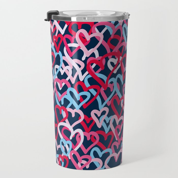 Colorful  Hearts - Graffiti Style Travel Mug Gallery Image 3