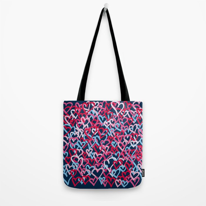 Colorful  Hearts - Graffiti Style Tote Bag Gallery Image 2