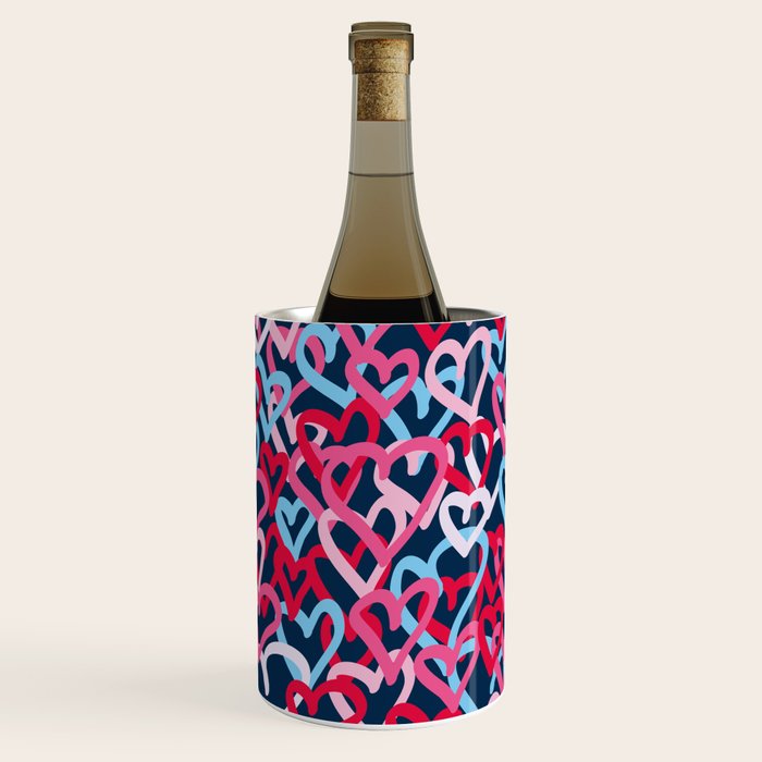 Colorful  Hearts - Graffiti Style Wine Chiller Gallery Image 3