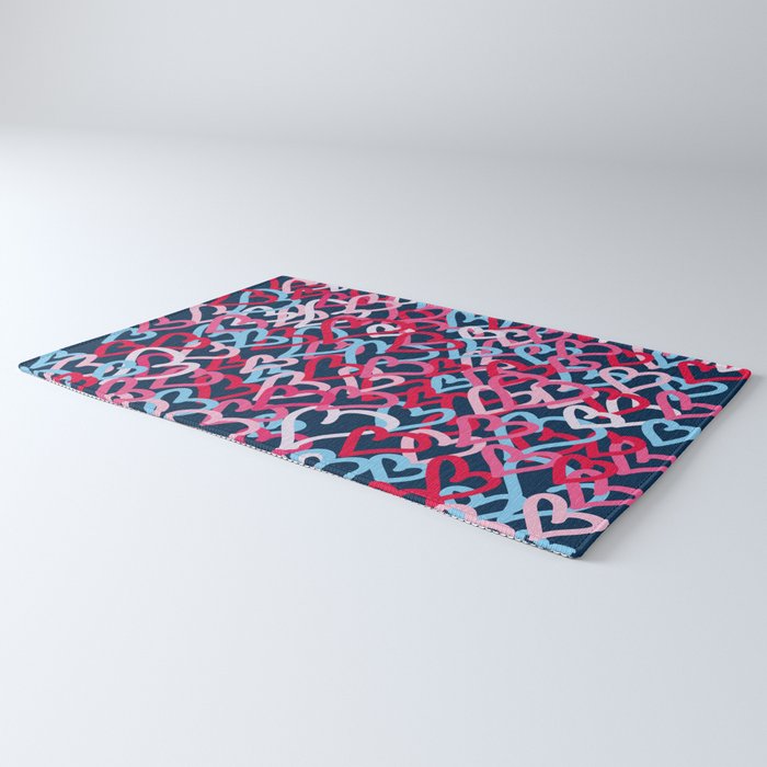Colorful  Hearts - Graffiti Style Rug Gallery Image 3