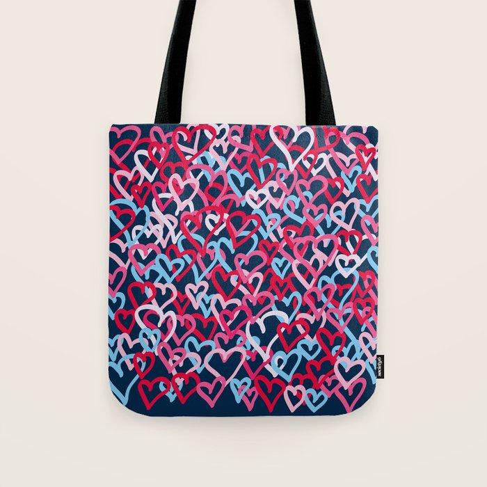 Colorful  Hearts - Graffiti Style Tote Bag Gallery Image 1