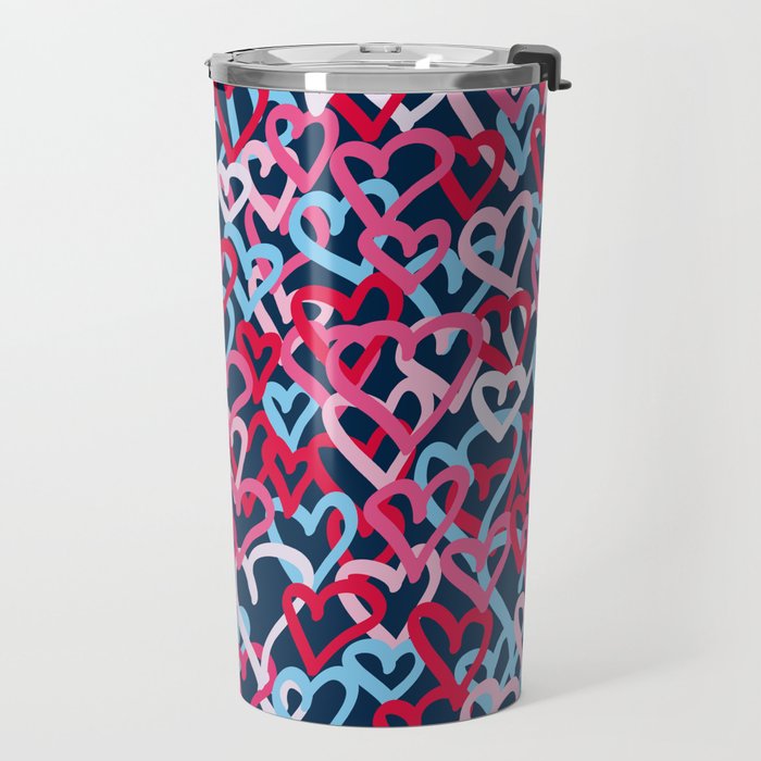 Colorful  Hearts - Graffiti Style Travel Mug Gallery Image 2