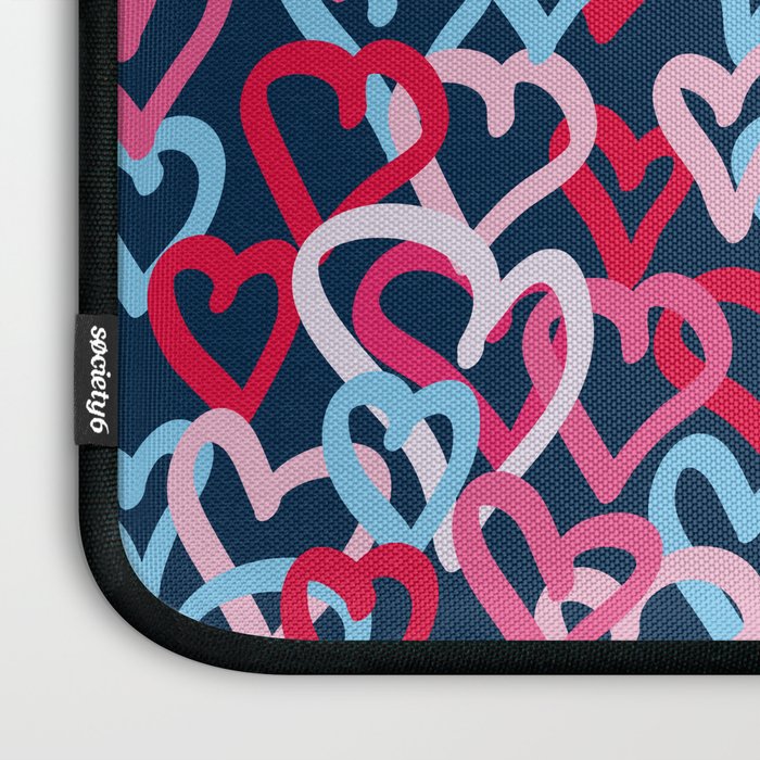 Colorful  Hearts - Graffiti Style Laptop Sleeve Gallery Image 3