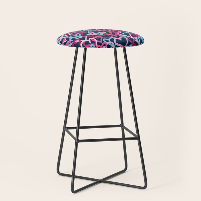 Colorful  Hearts - Graffiti Style Stool Gallery Image 1