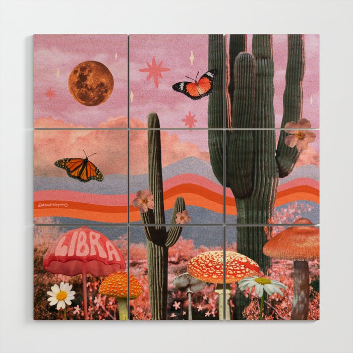 Libra Collage Wood Wall Art Gallery Image 1