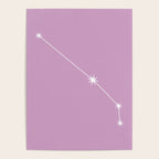 Aries Zodiac Star Constellation Line Art Pastel Lilac Poster Gallery Image 4