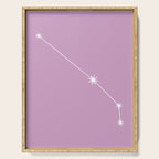 Aries Zodiac Star Constellation Line Art Pastel Lilac Serving Tray Gallery Image 1
