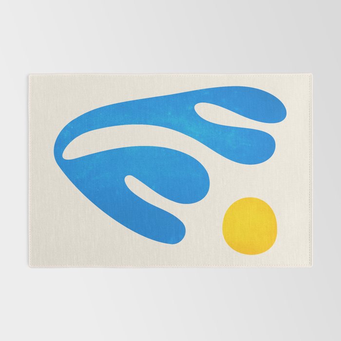 Blue Leaf & Sun: Matisse Paper Cutouts I Rug Gallery Image 2