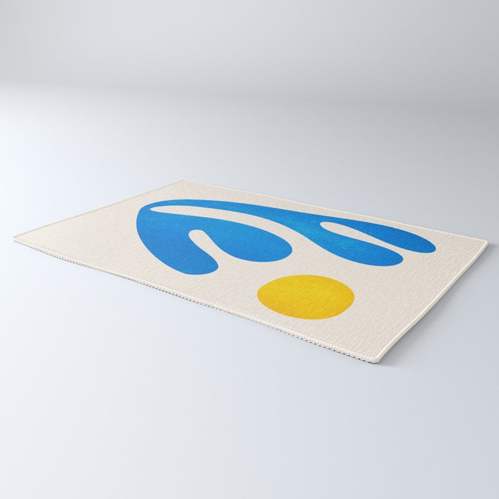 Blue Leaf & Sun: Matisse Paper Cutouts I Rug Gallery Image 3
