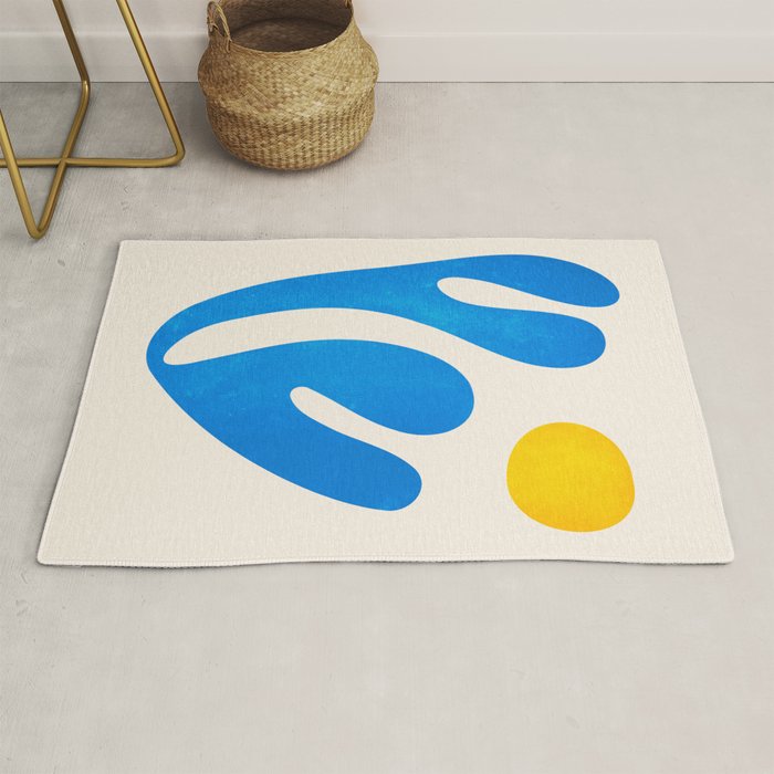 Blue Leaf & Sun: Matisse Paper Cutouts I Rug Gallery Image 1