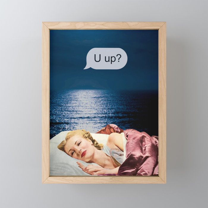 U up? Late night texts Mini Art Print Gallery Image 1