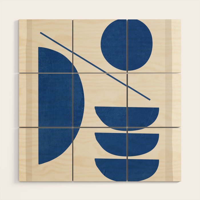 Modern Abstract Minimal Shapes 187/2 Wood Wall Art Gallery Image 1