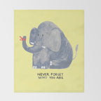 Elephant never forgets Throw Blanket Gallery Image 2