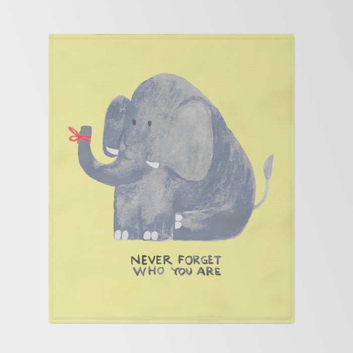 Elephant never forgets Throw Blanket Gallery Image 2