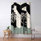 Gentle Beauty 9 Line Drawing Window Curtain Gallery Image 5