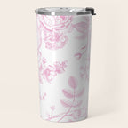 Toile de Jouy Pink Vintage French Floral Travel Mug Gallery Image 2