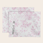 Toile de Jouy Pink Vintage French Floral Placemat Gallery Image 1