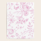 Toile de Jouy Pink Vintage French Floral Poster Gallery Image 4