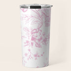 Toile de Jouy Pink Vintage French Floral Travel Mug Gallery Image 1
