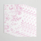 Toile de Jouy Pink Vintage French Floral Wrapping Paper Gallery Image 3