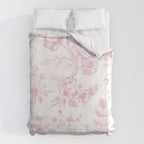 Toile de Jouy Pink Vintage French Floral Duvet Cover Gallery Image 6
