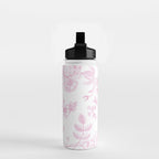 Toile de Jouy Pink Vintage French Floral Water Bottle Gallery Image 2