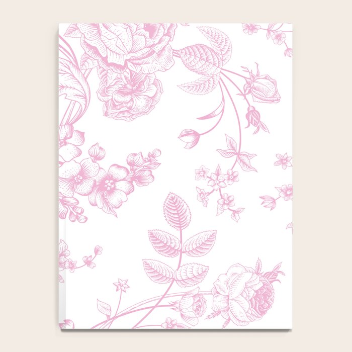 Toile de Jouy Pink Vintage French Floral Notebook Gallery Image 4