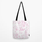 Toile de Jouy Pink Vintage French Floral Tote Bag Gallery Image 2