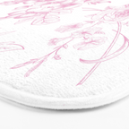 Toile de Jouy Pink Vintage French Floral Bath Mat Gallery Image 3