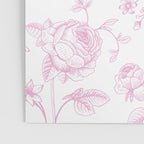 Toile de Jouy Pink Vintage French Floral Poster Gallery Image 3