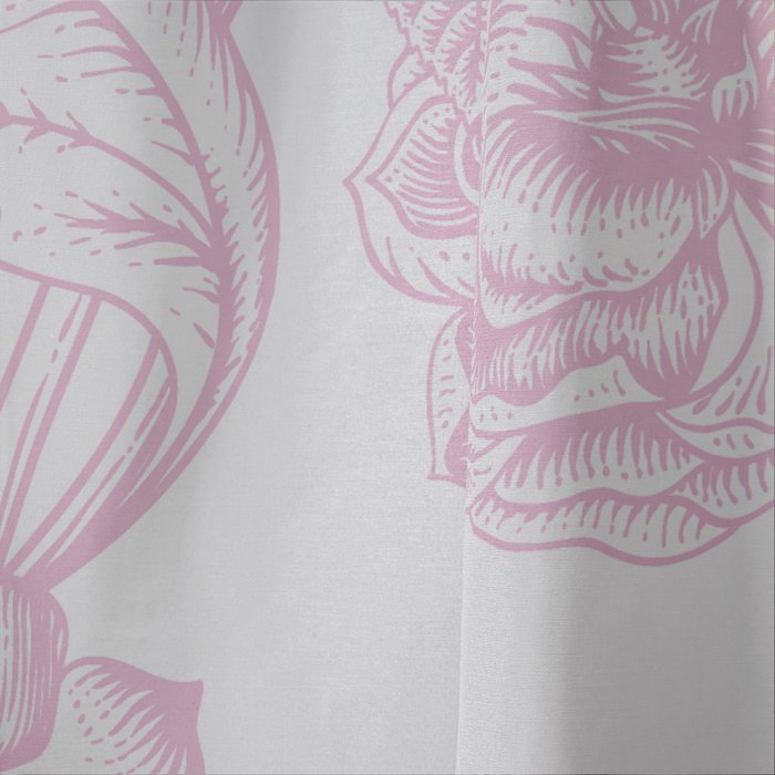 Toile de Jouy Pink Vintage French Floral Window Curtain Gallery Image 4
