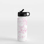 Toile de Jouy Pink Vintage French Floral Water Bottle Gallery Image 1