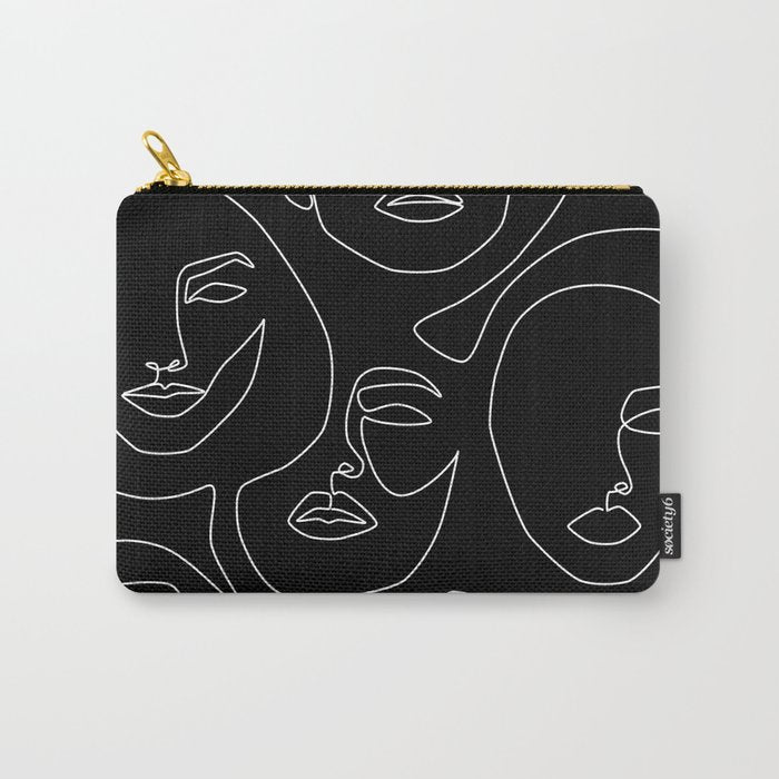 Faces in Dark Carry All Pouch