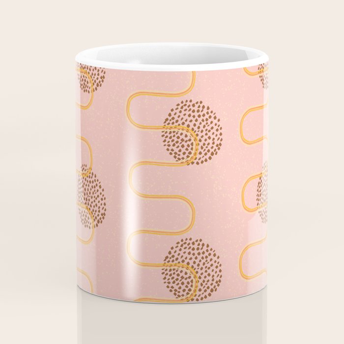 Abstract Fields in Peach Pink & Brown Coffee Mug Gallery Image 4