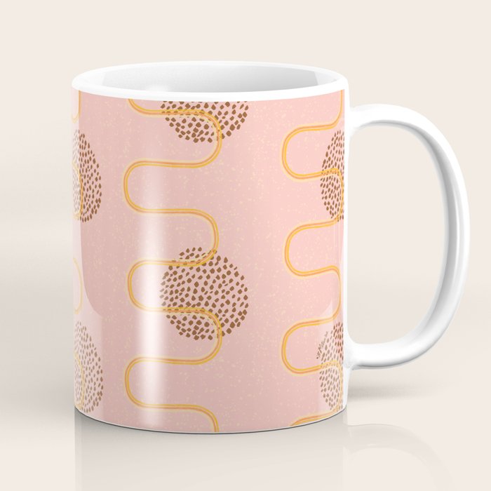 Abstract Fields in Peach Pink & Brown Coffee Mug Gallery Image 1